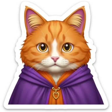 orange cat in purple cloak sticker