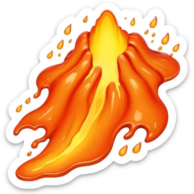 create an emoji of a little lava flow, no face just the lava, no volcano, something like a stain sticker