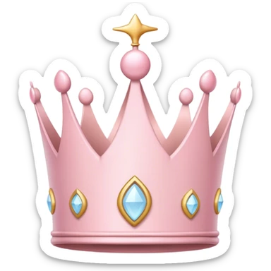 White and pastel pink crown sticker