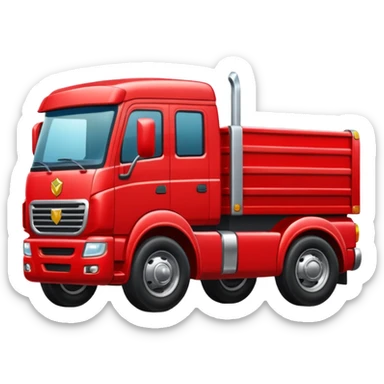 A red truck with a TIR emblem sticker