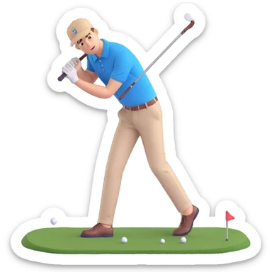 finance guy playing golf sticker