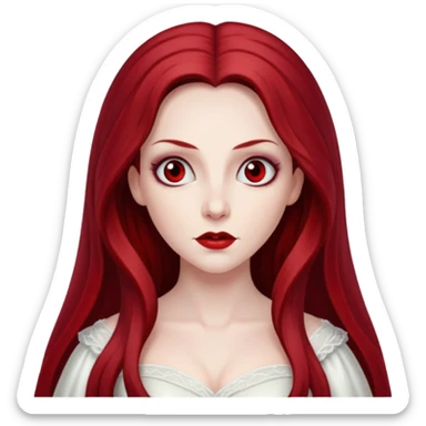 Bride of Dracula with long dark red hair sticker