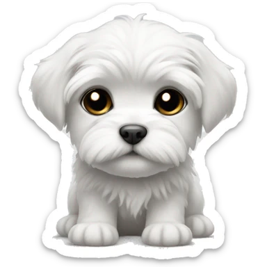 Black and white Maltese puppy  sticker