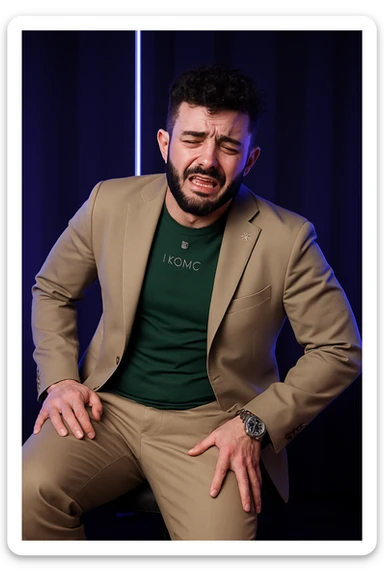 Uomo con dolore per via dei suoi fianchi asimmetrici sticker