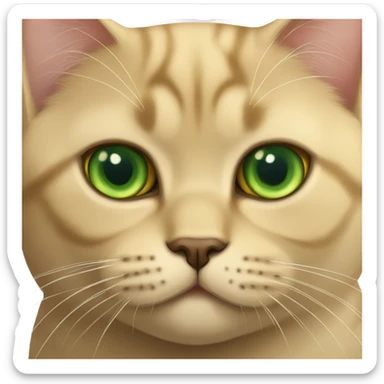 golden british shorthair with green eyes  sticker
