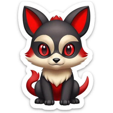 Cute cool black red animal hybrid Fakemon full body sticker