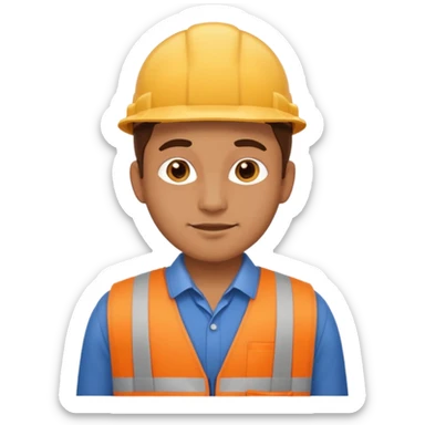 man character in work clothes sticker