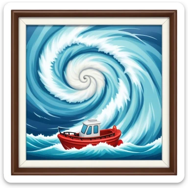 A hurricane hits a location (Florida), causes flooding, and prompts rescue efforts. sticker