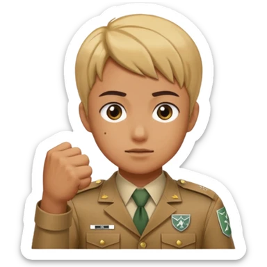 Shinzou wo sasageyo and fist on the chest sticker