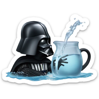 darth vader bending down in water immersing a britta jug  sticker