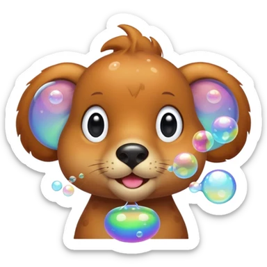 animale blowing bubbles sticker