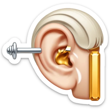 ear with a double helix and bar piercing  sticker