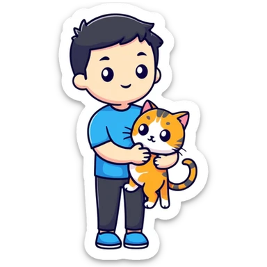 me having a cat  sticker