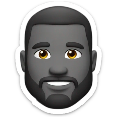 gigachad black and white muscle big chin beard sticker