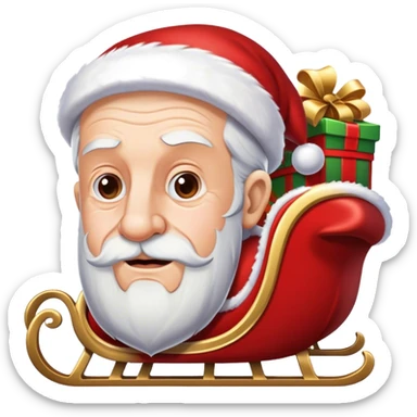 Old man on a Santa sleigh heading to New York sticker