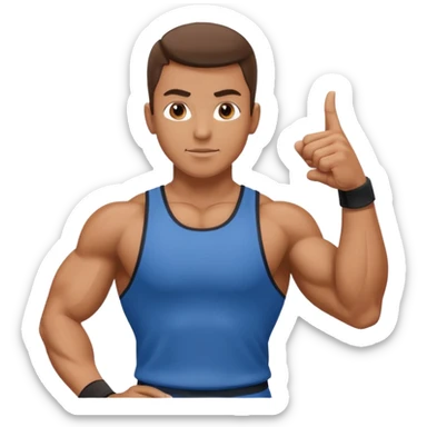 Gym trainer pointing at the camera sticker