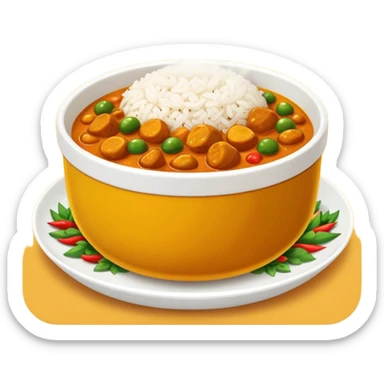 Hot vegan curry rice dish sticker