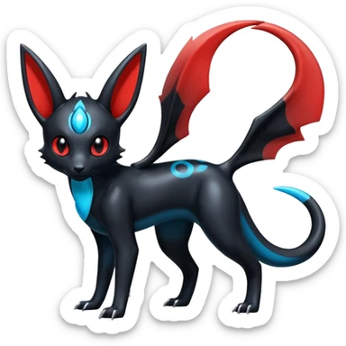 Shiny Aural Umbreon-Amaura-Salandit-Fakémon-fusion (full body) sticker