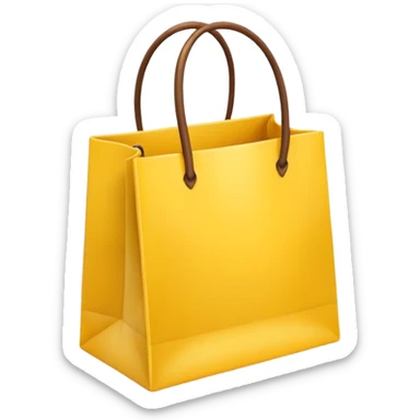 Flat emoji of the yellow shopping bag.
Keep original shape, remove text.
Apple-style, simple and clean.
Transparent background. sticker
