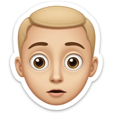 Funny caricature style cartoon, big eyes,  sticker