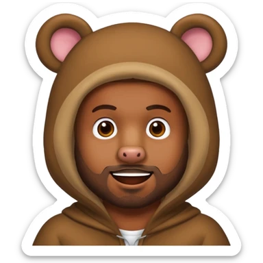 kanye west bear man bear ears man face sticker