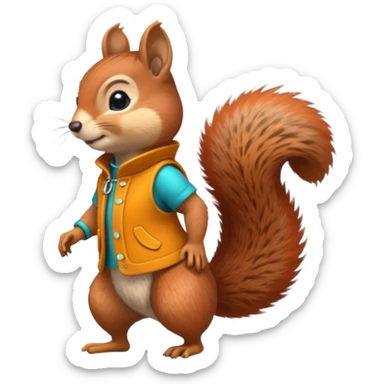 écureuil défilé de mode sticker