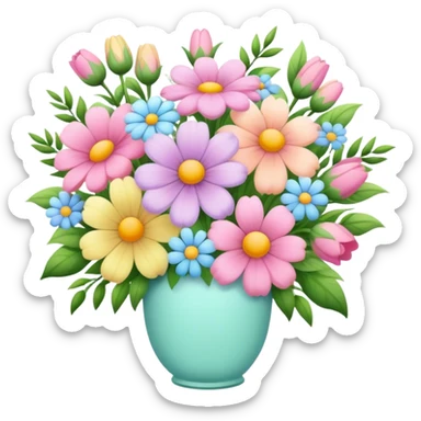 Pastel flower bouquet, huge one sticker
