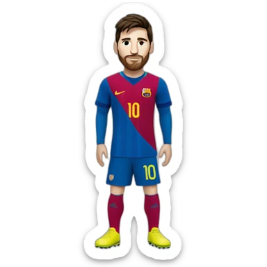 Leonel Messi usign a brazilian uniform sticker