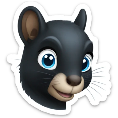 Black squirrel with blue eyes  sticker