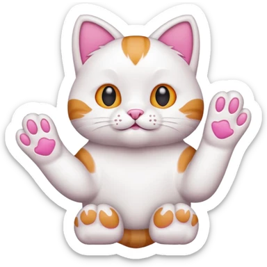 Waving cat paw sticker