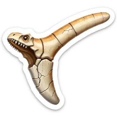 a dinosaur leg bone with eyes sticker