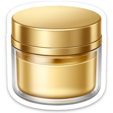 Produtos de beleza delicado com tampa dos potes dourados e fundo transparente pra usar como figurinha sticker
