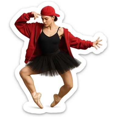 A ballerina dancing in a hip-hop style sticker