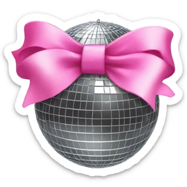 disco ball with a pink bow sticker