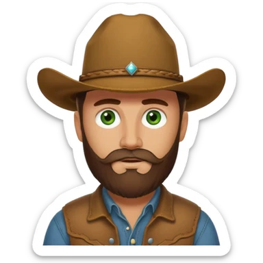 yellowstone dutton ranch cowboy with beard and green eyes sticker