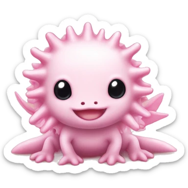 pink axolotl with amber eyes sanrio sticker