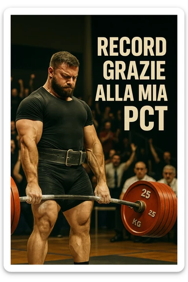 Powerlifter in gara che fa record grazie alla sua "PCT" in italiano sticker
