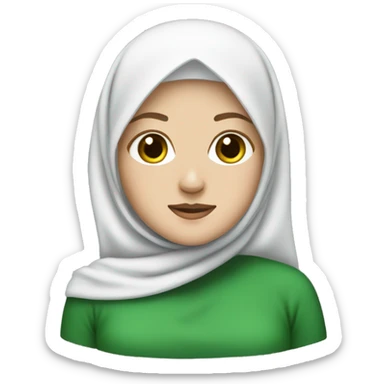 white girl with green hijab sticker