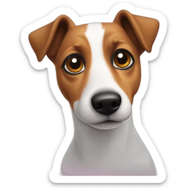 Jack russel avec une tache sticker
