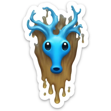 Blue hart made out of water sticker