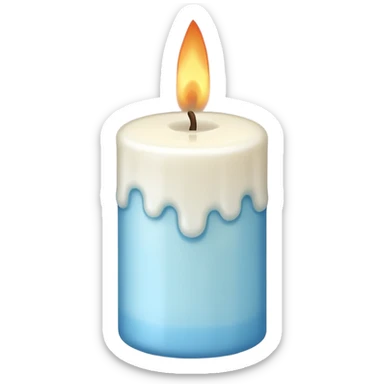 Christmas candle with light blue details sticker