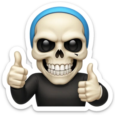 Skull punisher giving thumbs up sticker