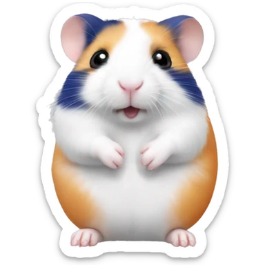 Peach and white Syrian hamster with blueberries in its paws sticker