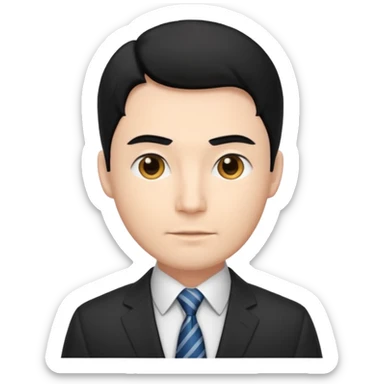 consulting man with black hair sticker