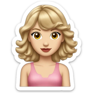 Taylor swift wearing a pink dress sticker
