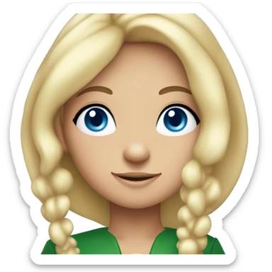Christmas elf girl blue eyes blond hair  sticker