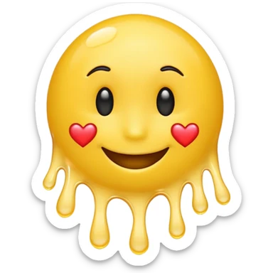 i want a classic yellow emoji smi9ley fave but its melting in love sticker