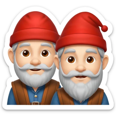 Two dwarfs in red caps sticker