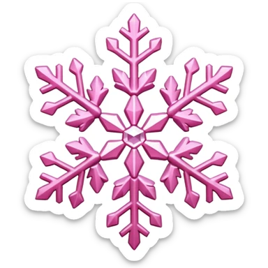 snowflake pink heart sticker