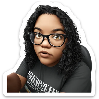 girl in glasses indoors sticker